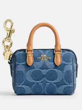 Coach Mini Rowan Bag Charm In Signature Denim - NWT
